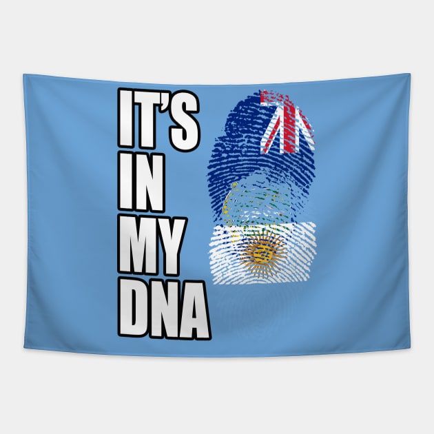 Argentinian And Virgin Islander Mix DNA Flag Heritage Tapestry by Just Rep It!!