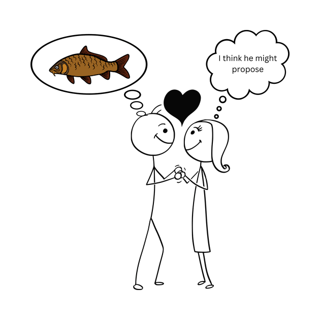 Funny Fishing - I think be might propose by Vose Tees