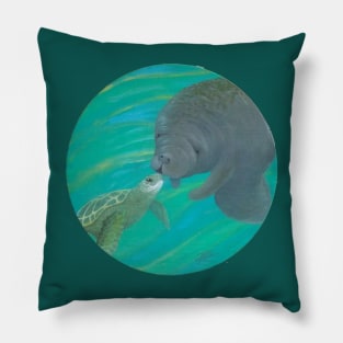 Ocean Friends Manatee and Sea Turtle Pillow