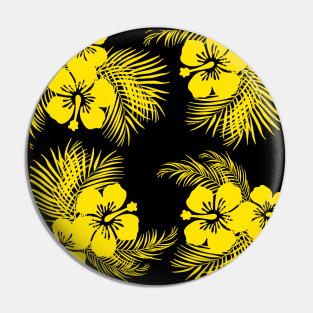 Tropical Hawaiian Design - Black & Yellow Pin