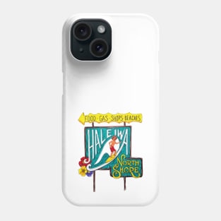 Haleiwa North Shore Sign Man Drawing Phone Case