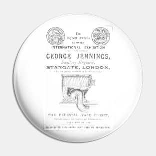 George Jennings - Sanitary Engineer - 1891 Vintage Advert Pin