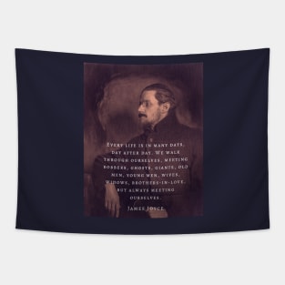Copy of James Joyce portrait and quote: Every life is in many days, day after day. .. Tapestry
