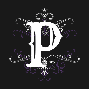 Monogram P Letter P Gothic Style Goth Ornament T-Shirt