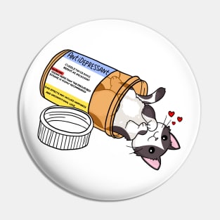 Tuxedo cow kitty antidepressant love medicine Pin