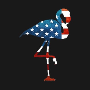 4th of July Flamingo American flag USA T-Shirt