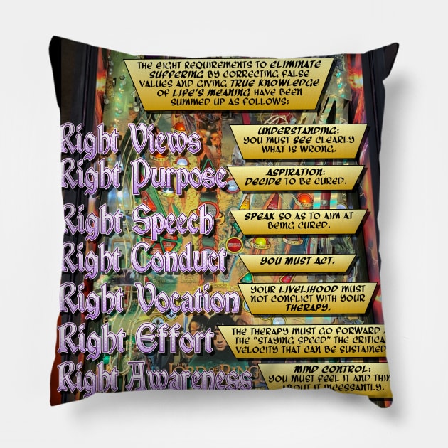 Pincombo 8fold pinball path Pillow by Elvira Khan