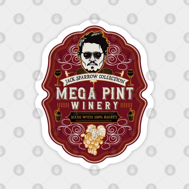 Mega Pint Winery Label Magnet by Alema Art