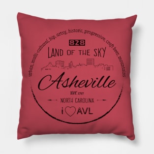 Asheville, NC Word Cloud - Red 16 Pillow