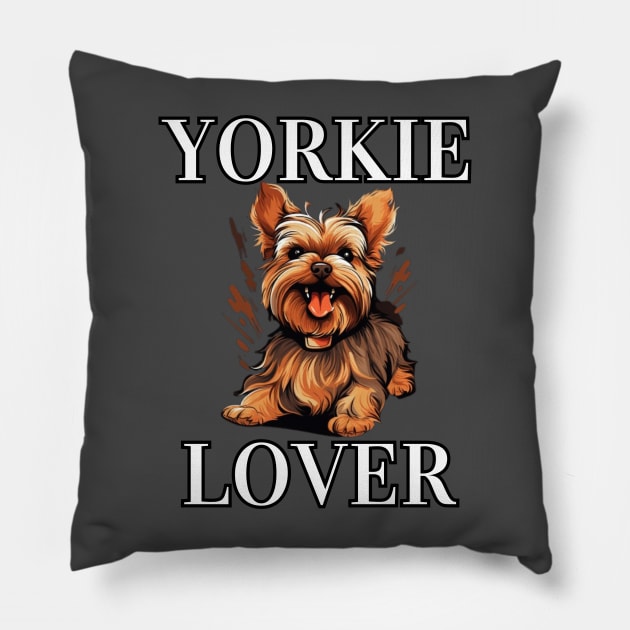 Yorkie Lover Pillow by NatashaCuteShop