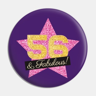 56th Birthday Gifts Women Fabulous - Pink Gold Pin