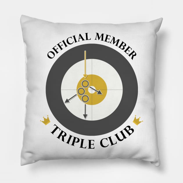 The "Triple Club" - Black Text Pillow by itscurling