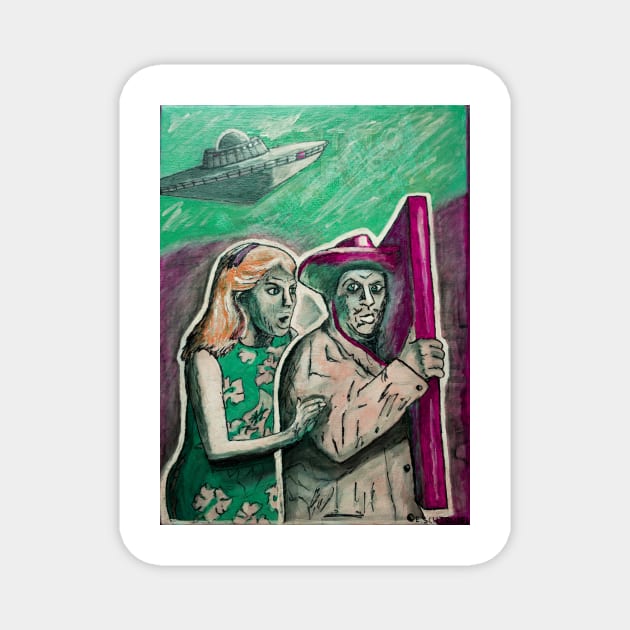 Saint-Tropez UFO Alien Invasion III Magnet by Edward Schtrudel