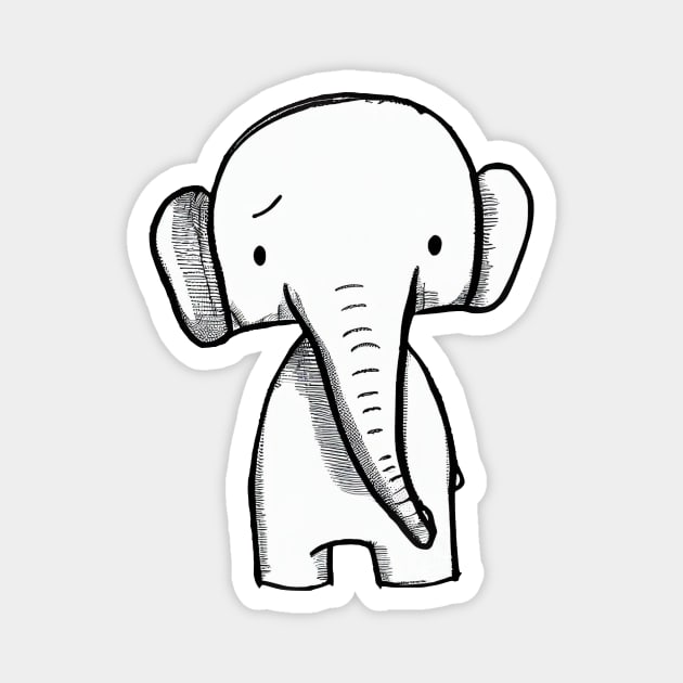 Cartoon sketch style elephant Magnet by stkUA