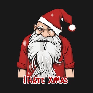 I Hate Christmas XMAS Bored Santa T-Shirt