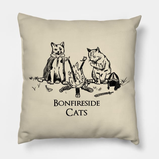 Bonfireside Cats Pillow by Duckfeed.tv Merch Store