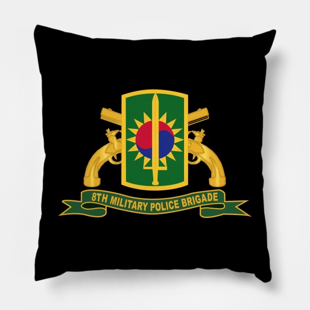 8th Military Police Brigade - SSI w Br - Ribbon Pillow by twix123844