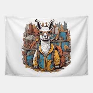 Llama back to school colourful first second grade year preschool teacher design Tapestry