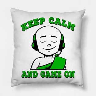 Keep Calm And Game On Green Pillow