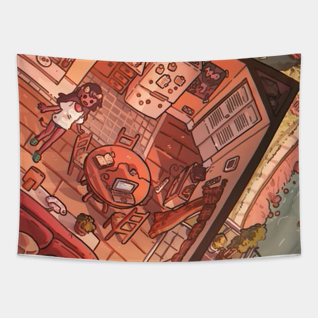 Mei's home Tapestry by carlesdalmau