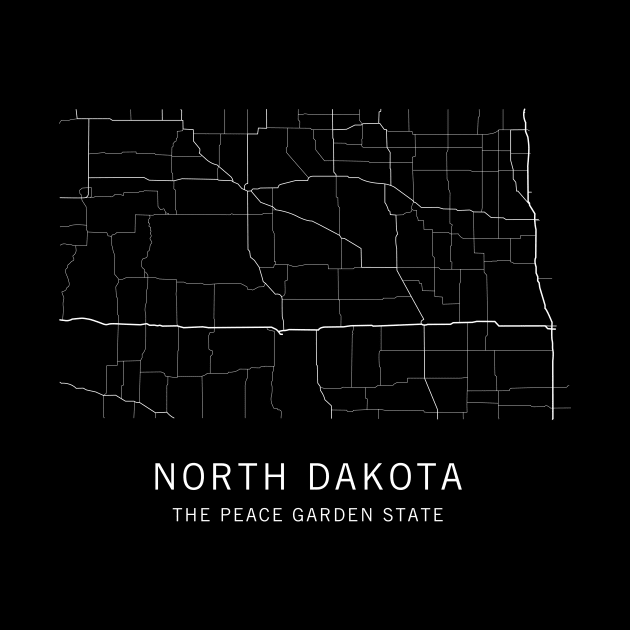 North Dakota State Road Map by ClarkStreetPress