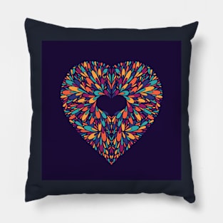Colorful Blossoming Heart Pillow
