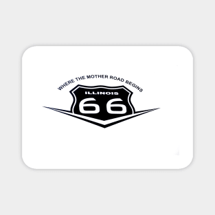 Route 66 sign, black on white Magnet