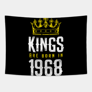 kings are born 1968 birthday quote crown king birthday party gift Tapestry