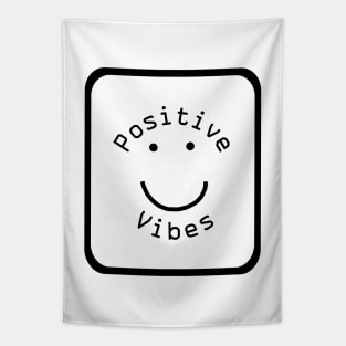 Positivity Vibes Smiley Face Sign Tapestry
