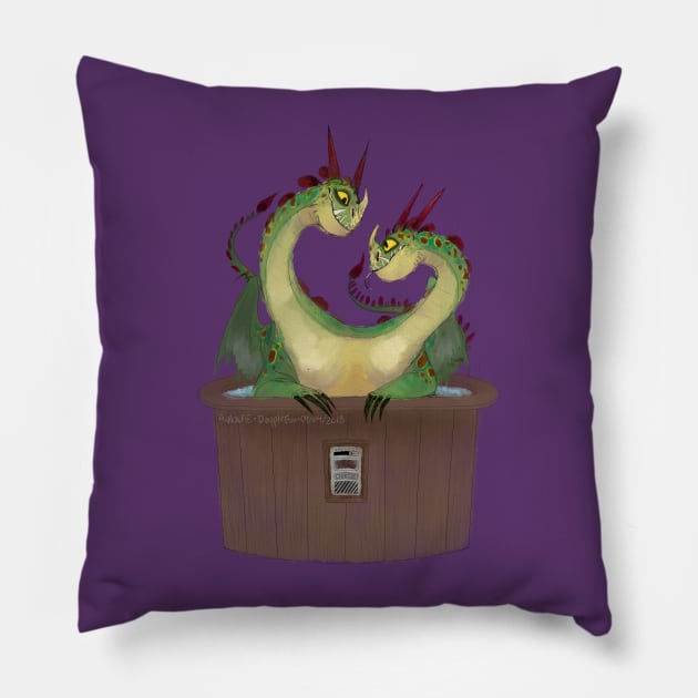 Barf and Belch in the Hot Tub Time Machine Pillow by FoxintheBushStudios