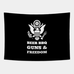 Beer BBQ Guns & Freedom Tapestry