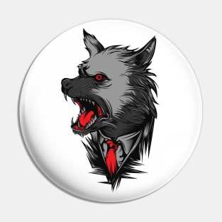 Angry Wolf Pin