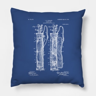 Golf Bag Patent - Caddy Art - Blueprint Pillow