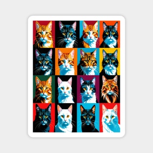 Pop Art Cat Portraits Magnet