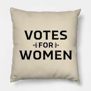 Vintage 1920's Votes for Women Stack Wordmark (Black) Pillow