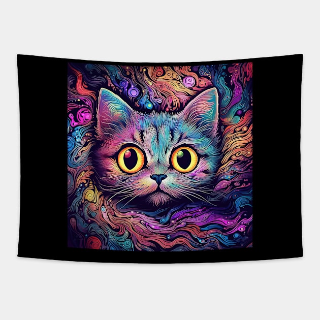 Galactic Kitty Tapestry by seantwisted