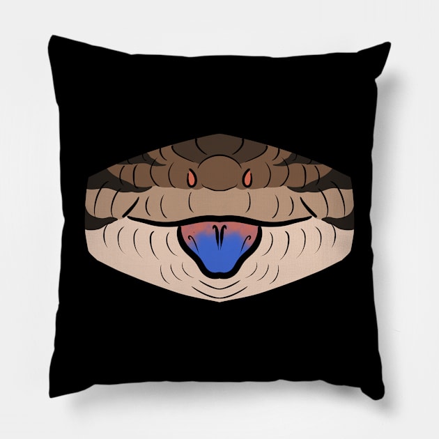 Indonesian Blue Tongue Skink Mask Pillow by TwilightSaint