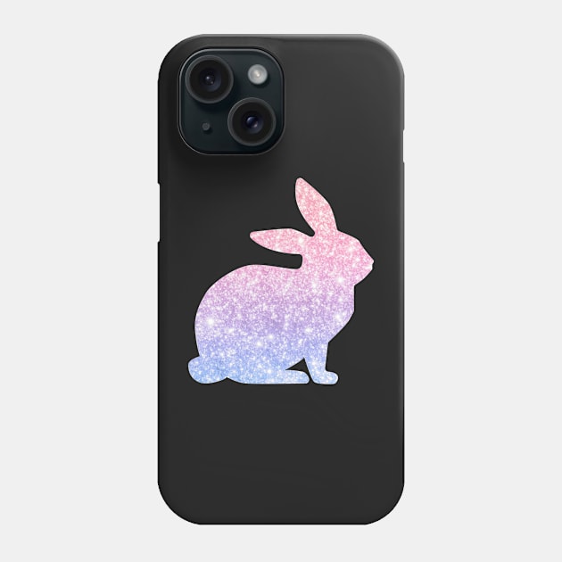 Pastel Pink and Purple Ombre Faux Glitter Easter Bunny Phone Case by Felicity-K