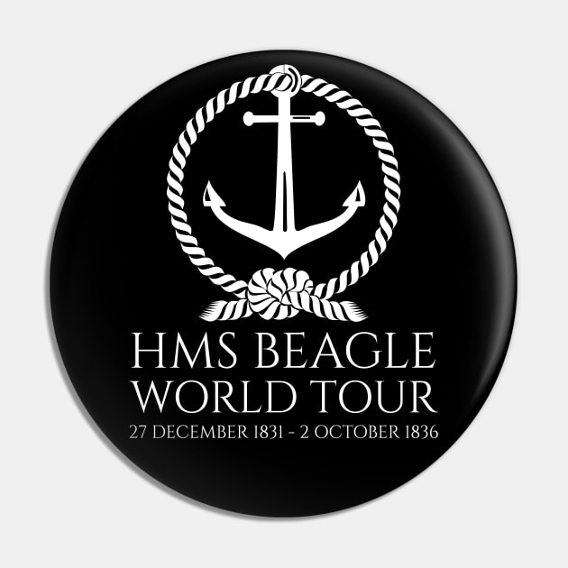 HMS Beagle World Tour - Charles Darwin - English History Pin by Styr Designs