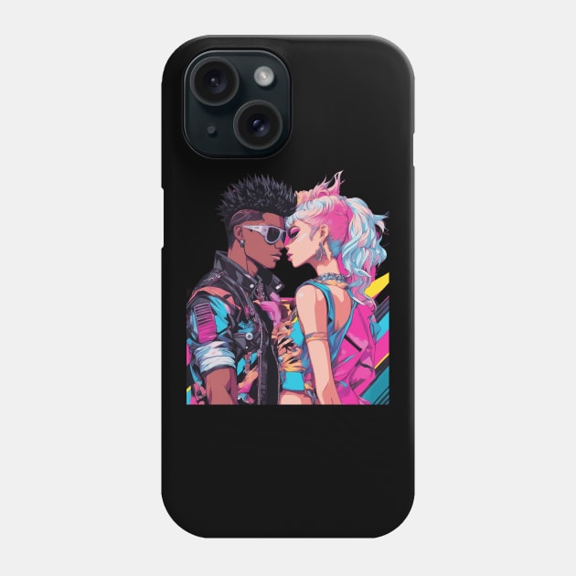 Anime Interracial Love Phone Case by animegirlnft