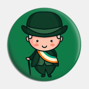 Kawaii Cute Irish Mayor Character Pin