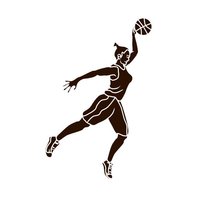 silhouette of female basketball player by bloomroge