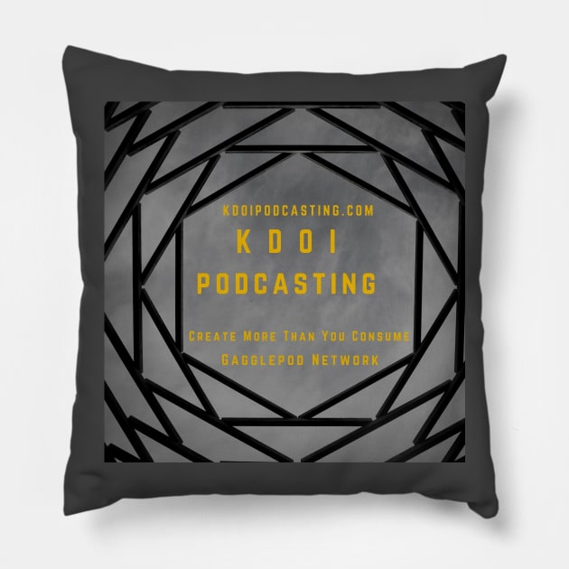 KDOI Podcasting Logo 2.0 Pillow by KDOI Show art