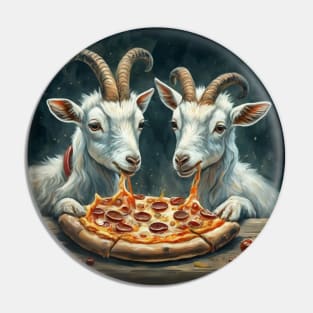 Funny goats eating a pizza gift ideas Pin