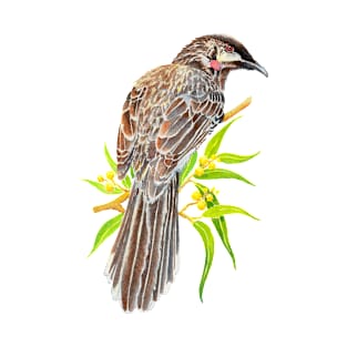 Red Wattlebird - Australian Bird T-Shirt