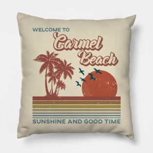 Carmel Beach Retro Sunset - Carmel Beach Pillow