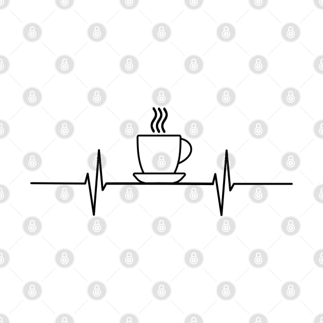 Coffe Heartbeat - Black design by Warp9