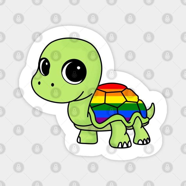 Rainbow Turtle Magnet by Wenby-Weaselbee