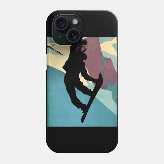 Snowboarding Betty morning light Phone Case by LittleBean