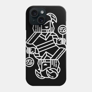 Cancer Zodiac horoscope line art playing card style Phone Case